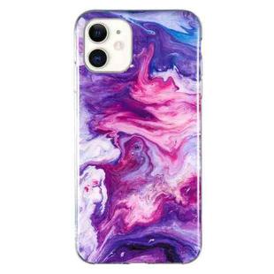 For iPhone 11 IMD Marble Pattern TPU Phone Case (Red)