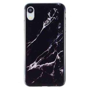For iPhone XR IMD Marble Pattern TPU Phone Case(Black)