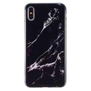 For iPhone X / XS IMD Marble Pattern TPU Phone Case(Black)