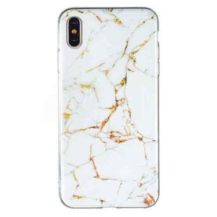 For iPhone XS Max IMD Marble Pattern TPU Phone Case(White)