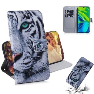 For Xiaomi Note 10 3D Colored Drawing Horizontal Flip Leather Case with Holder & Card Slot & Wallet(Tiger)