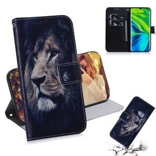 For Xiaomi Note 10 3D Colored Drawing Horizontal Flip Leather Case with Holder & Card Slot & Wallet(Lion)