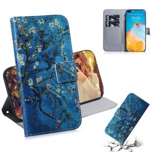 For Huawei P40 3D Colored Drawing Horizontal Flip Leather Case with Holder & Card Slot & Wallet(Prunus Armeniaca)