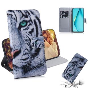 For Huawei P40 Lite 3D Colored Drawing Horizontal Flip Leather Case with Holder & Card Slot & Wallet(Tiger)