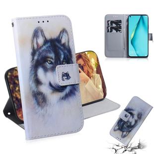 For Huawei Nova 7i 3D Colored Drawing Horizontal Flip Leather Case with Holder & Card Slot & Wallet(Wolf)