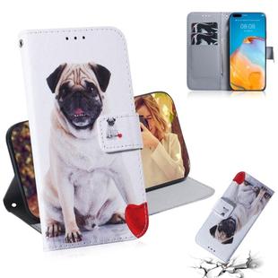 For Huawei P40 Pro 3D Colored Drawing Horizontal Flip Leather Case with Holder & Card Slot & Wallet(Pug)