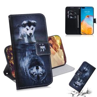 For Huawei P40 Pro 3D Colored Drawing Horizontal Flip Leather Case with Holder & Card Slot & Wallet(Wolf and Dog)
