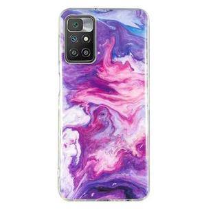 For Xiaomi Redmi 10 IMD Marble Pattern TPU Phone Case(Red)