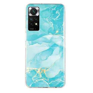 For Xiaomi Redmi Note 11 Global IMD Marble Pattern TPU Phone Case(Green)