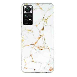 For Xiaomi Redmi Note 11 Global IMD Marble Pattern TPU Phone Case(White)