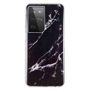 For Samsung Galaxy S21 Ultra 5G IMD Marble Pattern TPU Phone Case(Black)