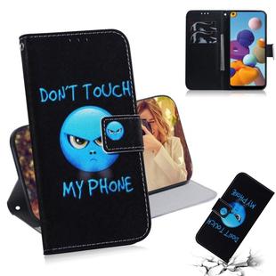 For Galaxy A21 3D Colored Drawing Horizontal Flip Leather Case with Holder & Card Slot & Wallet(Anger)