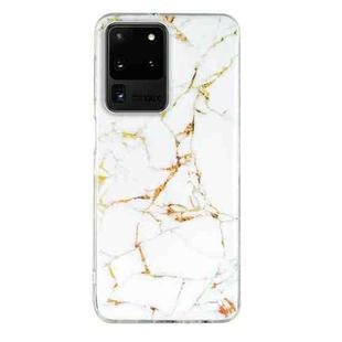 For Samsung Galaxy S20 Ultra 5G IMD Marble Pattern TPU Phone Case(White)