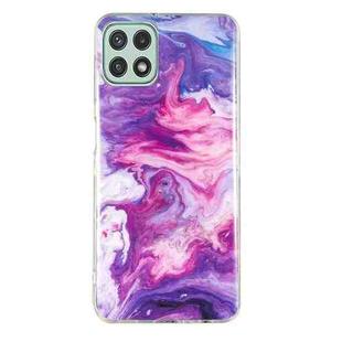 For Samsung Galaxy A22 5G IMD Marble Pattern TPU Phone Case(Red)