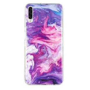 For Samsung Galaxy A50 IMD Marble Pattern TPU Phone Case(Red)