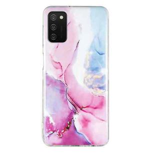 For Samsung Galaxy A02s IMD Marble Pattern TPU Phone Case(Pink Blue)