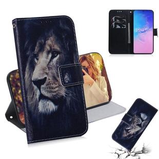 For Galaxy S10 Lite (A91) 3D Colored Drawing Horizontal Flip Leather Case with Holder & Card Slot & Wallet(Lion)