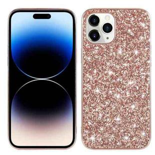 For iPhone 14 Pro Glitter Powder TPU Phone Case(Rose Gold)