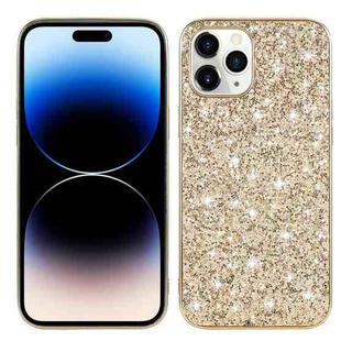 For iPhone 14 Pro Max Glitter Powder TPU Phone Case (Gold)
