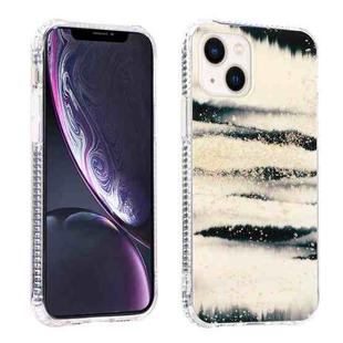 For iPhone 14 Sands Marble Double-sided IMD Pattern Phone Case (Black Gold)