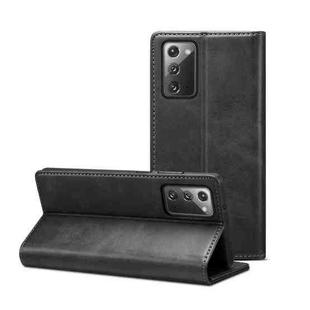 For Samsung Galaxy Note20 Calf Texture Horizontal Flip Leather Phone Case(Black)