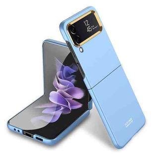 For Samsung Galaxy Z Flip4 GKK Ultra-thin Electroplating Lens Frame Phone Case(Blue)