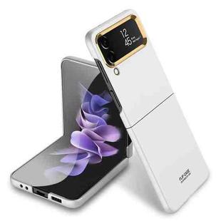 For Samsung Galaxy Z Flip4 GKK Ultra-thin Electroplating Lens Frame Phone Case(White)