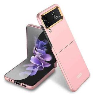 For Samsung Galaxy Z Flip4 GKK Ultra-thin Electroplating Lens Frame Phone Case(Rose Gold)