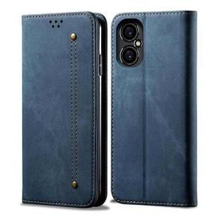 For Xiaomi M4 5G Denim Texture Casual Style Horizontal Flip Leather Case(Blue)