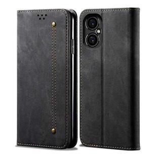 For Xiaomi M4 5G Denim Texture Casual Style Horizontal Flip Leather Case(Black)