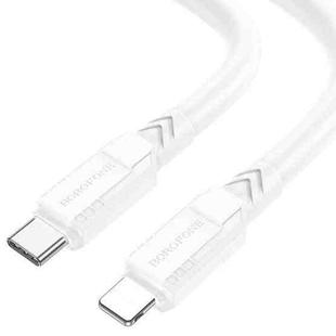 Borofone BX81 2.4A USB-C / Type-C to 8 Pin Goodway PD Charging Data Cable, Length:1m(White)