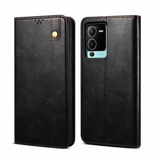 For vivo S15 Pro Oil Wax Crazy Horse Texture Leather Phone Case(Black)