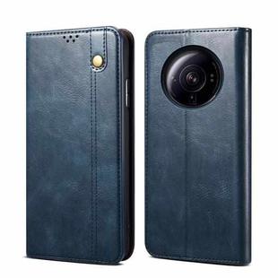 For Xiaomi 12S Ultra Oil Wax Crazy Horse Texture Leather Phone Case(Blue)
