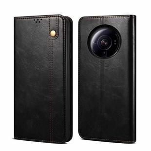 For Xiaomi 12S Ultra Oil Wax Crazy Horse Texture Leather Phone Case(Black)