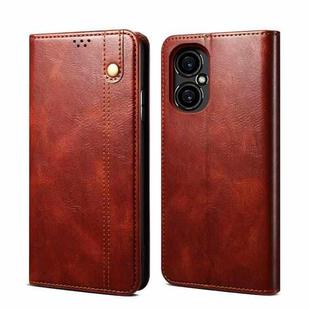 For Xiaomi M4 5G Oil Wax Crazy Horse Texture Leather Phone Case(Brown)