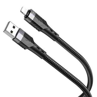 Borofone BU35 USB to 8 Pin Influence Charging Data Cable, Length:1.2m(Black)