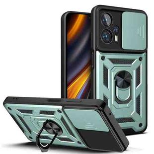 For Xiaomi Poco X4 GT Sliding Camera Design TPU + PC Phone Case(Dark Green)