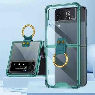 For Samsung Galaxy Z Flip4 GKK Airbag Protective Phone Case with Ring(Green)