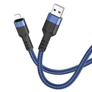 hoco U110 2.4A USB to 8 Pin Charging Data Cable，Length：1.2m(Blue)