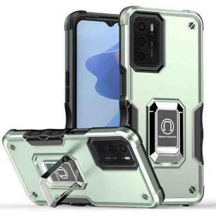 For OPPO A16/A16s/A55 5G/A55 4G Ring Holder Non-slip Armor Phone Case(Green)
