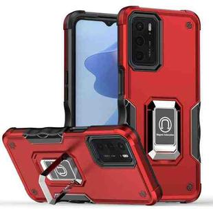 For OPPO A16/A16s/A55 5G/A55 4G Ring Holder Non-slip Armor Phone Case(Red)