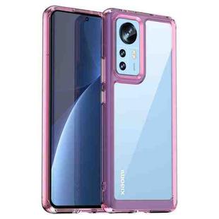 For Xiaomi 12 Pro Dimensity Colorful Series Acrylic + TPU Phone Case(Transparent Pink)