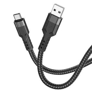 hoco U110 3A USB to USB-C / Type-C Charging Data Cable，Length：1.2m(Black)