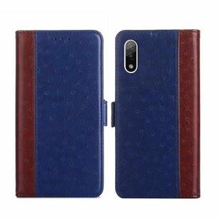 For Sony Xperia Ace II Ostrich Texture Flip Leather Phone Case(Blue)