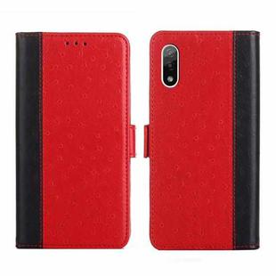 For Sony Xperia Ace II Ostrich Texture Flip Leather Phone Case(Red)