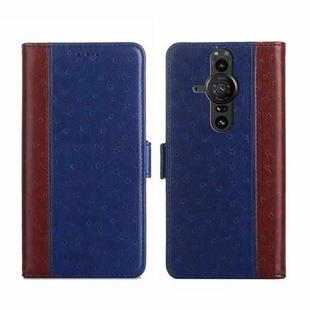 For Sony Xperia Pro-I Ostrich Texture Flip Leather Phone Case(Blue)
