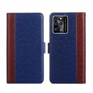 For ZTE Blabe V30 Ostrich Texture Flip Leather Phone Case(Blue)