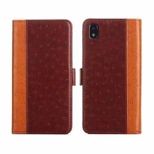 For ZTE Blade L210 Ostrich Texture Flip Leather Phone Case(Brown)