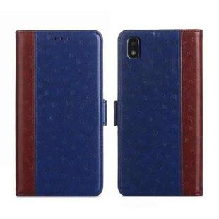 For ZTE Blade L210 Ostrich Texture Flip Leather Phone Case(Blue)