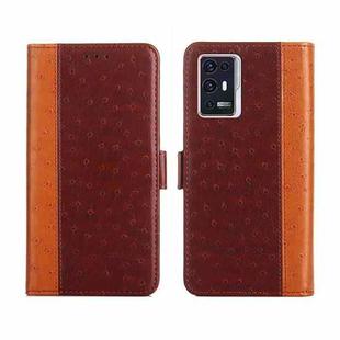 For ZTE Axon 30 Pro 5G Ostrich Texture Flip Leather Phone Case(Brown)